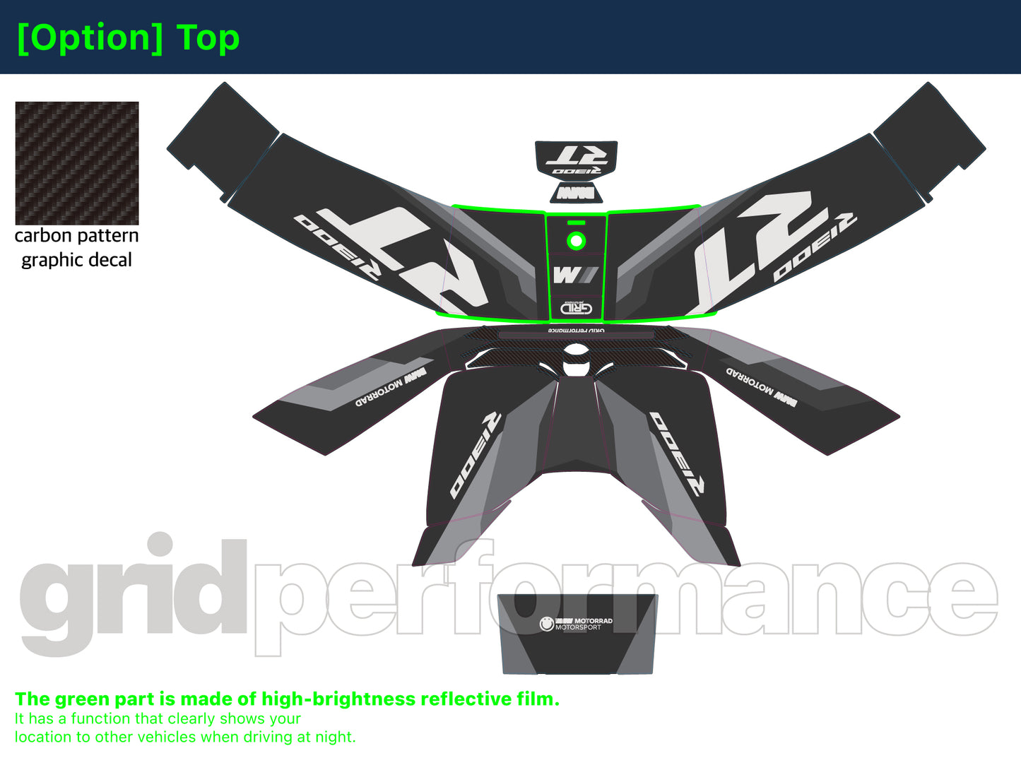 Motorcycle Fairing Decal Vinyl Sticker Kit – For BMW R1300RT Touring Type (2-6.M)