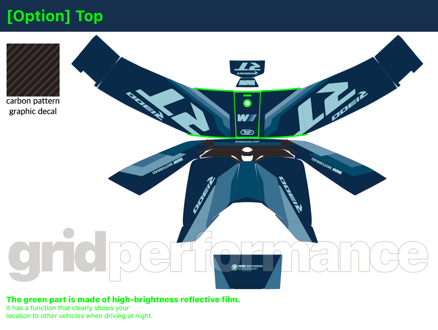 Motorcycle Fairing Decal Vinyl Sticker Kit – For BMW R1300RT Touring Type (2-8.M)