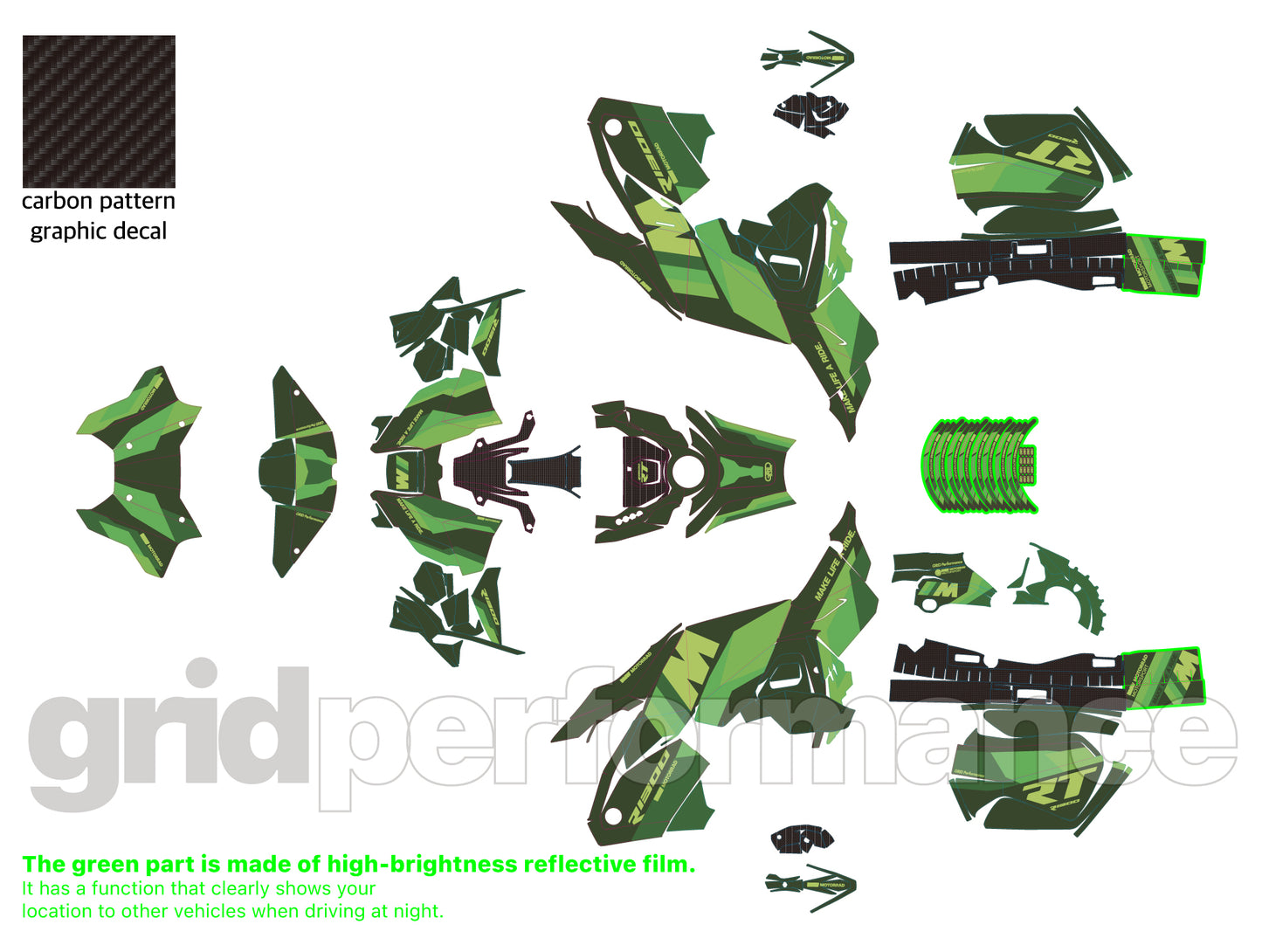 Motorcycle Fairing Decal Vinyl Sticker Kit – For BMW R1300RT Touring Type (2-9.M)