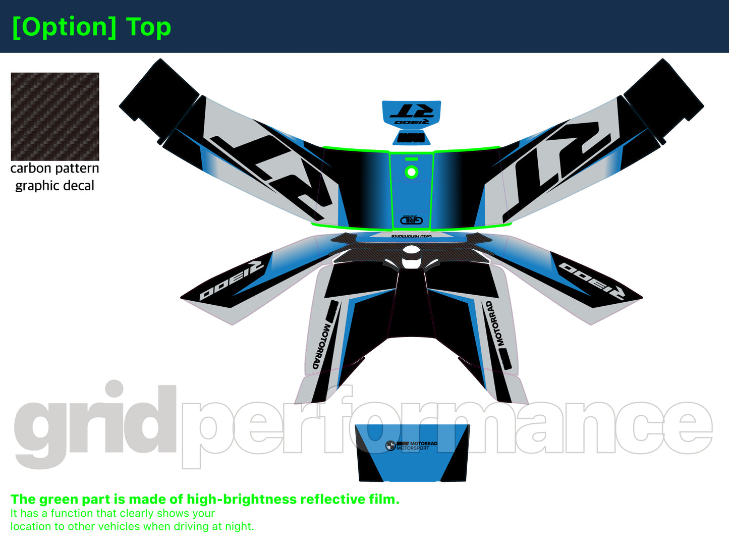 Motorcycle Fairing Decal Vinyl Sticker Kit – For BMW R1300RT Touring Type (3-1)