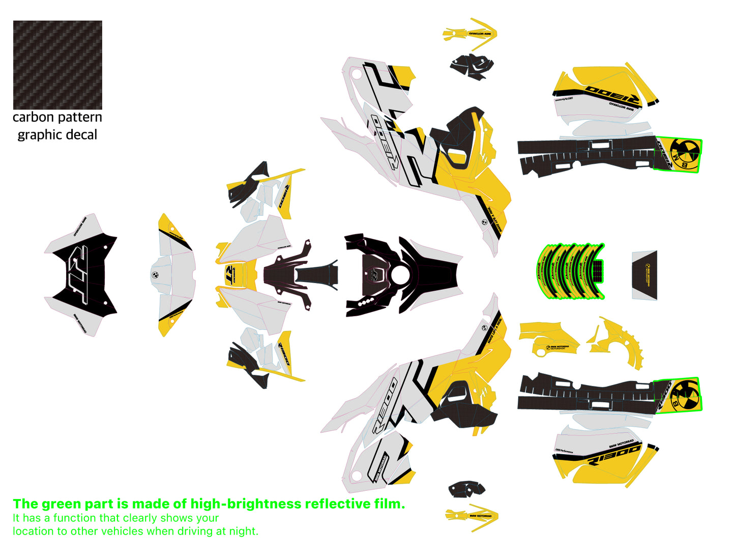 R1300RT Graphic Full Decal Sticker Kit (5-1)