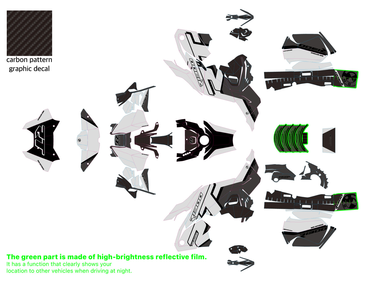 R1300RT Graphic Full Decal Sticker Kit (5-2)