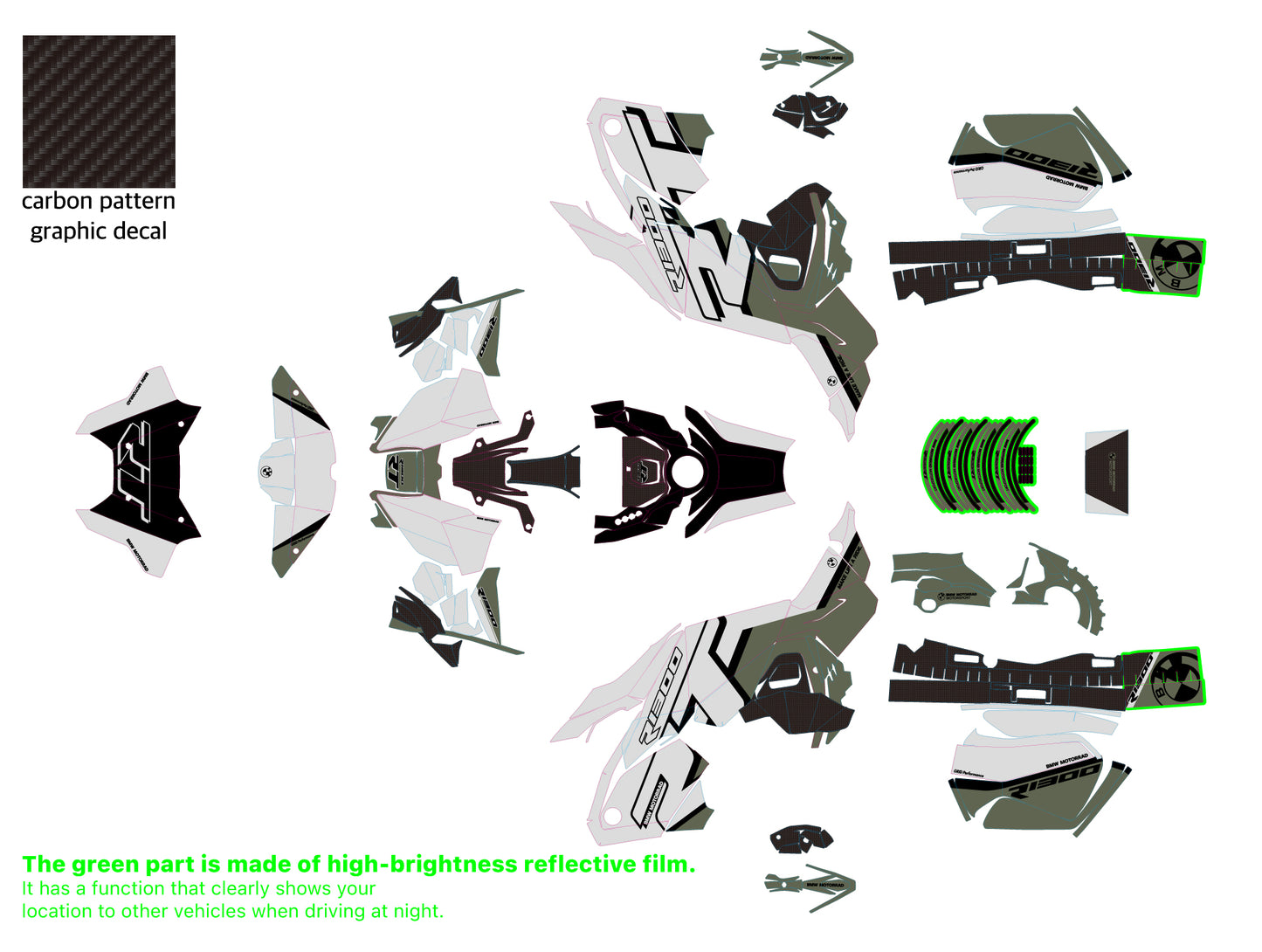 R1300RT Graphic Full Decal Sticker Kit (5-3)
