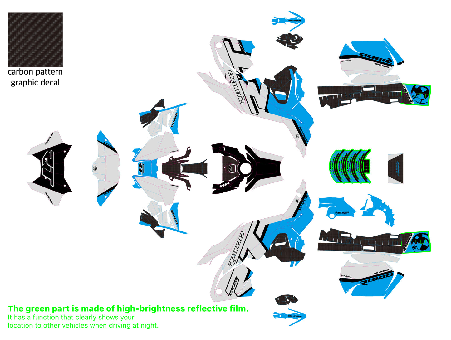 R1300RT Graphic Full Decal Sticker Kit (5-4)