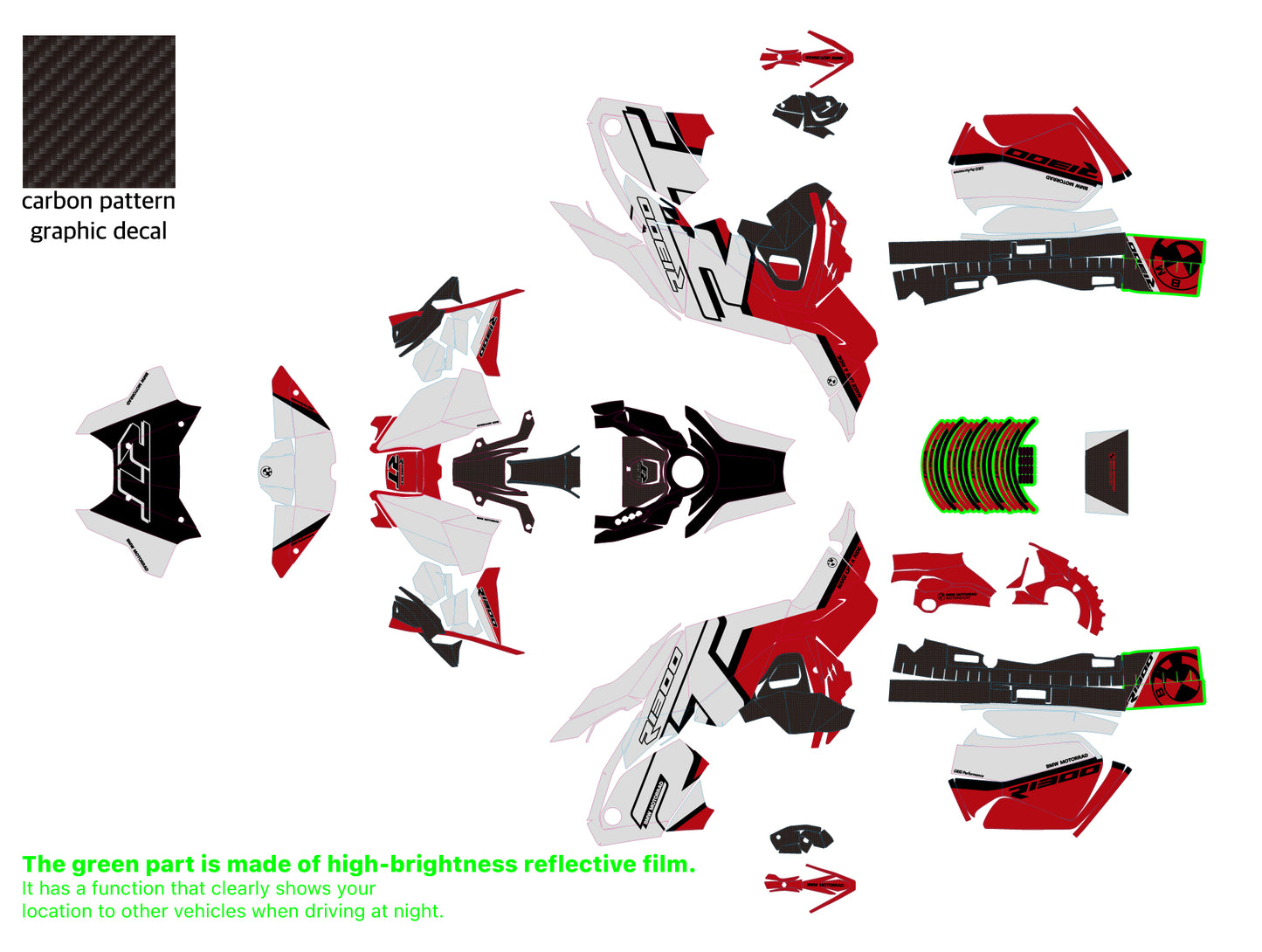 R1300RT Graphic Full Decal Sticker Kit (5-5)