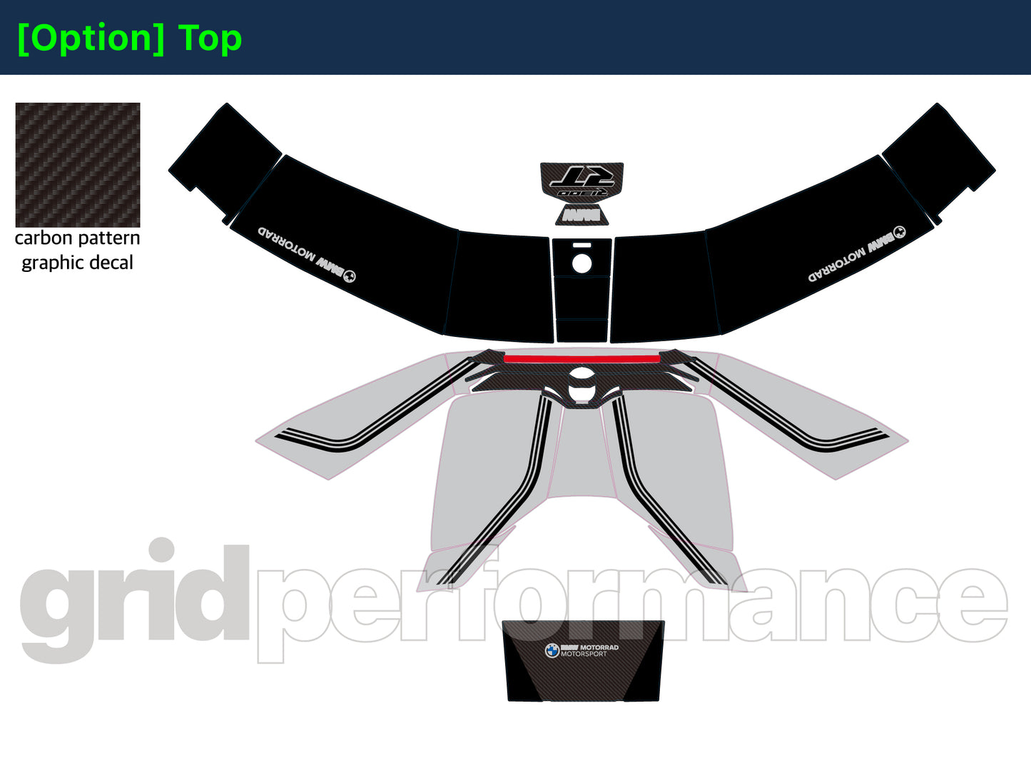 BMW R1300RT Graphic Full Decal Vinyl Sticker Kit (6-3.Option719)