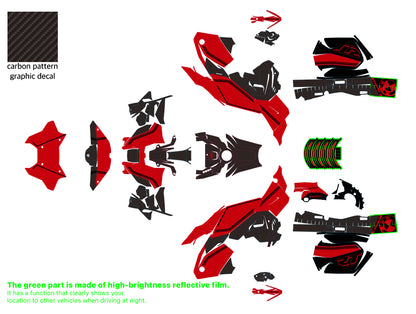 BMW R1300RT Graphic Full Decal Vinyl Sticker Kit (6-6.Option719)