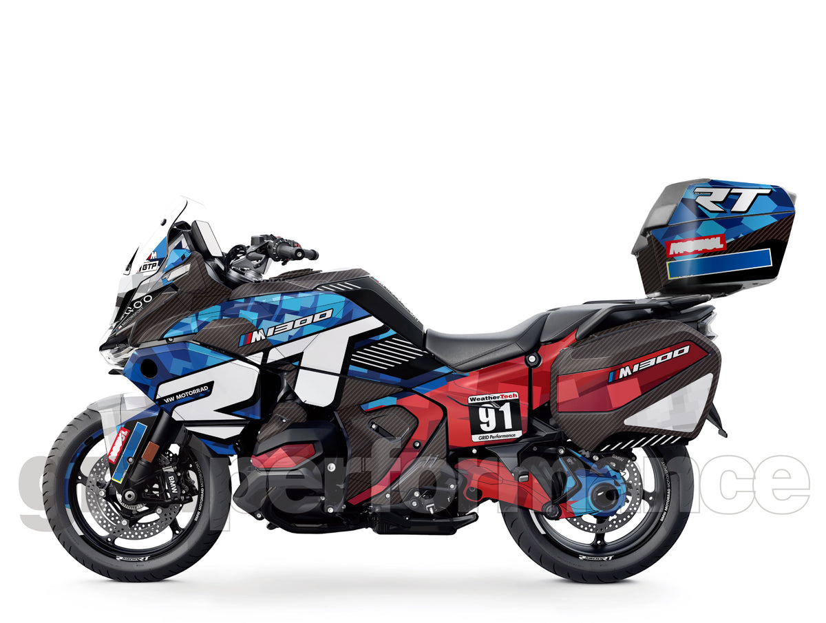 BMW R1300RT Graphic Full Decal Vinyl Sticker Kit (7-1.M Hybrid)