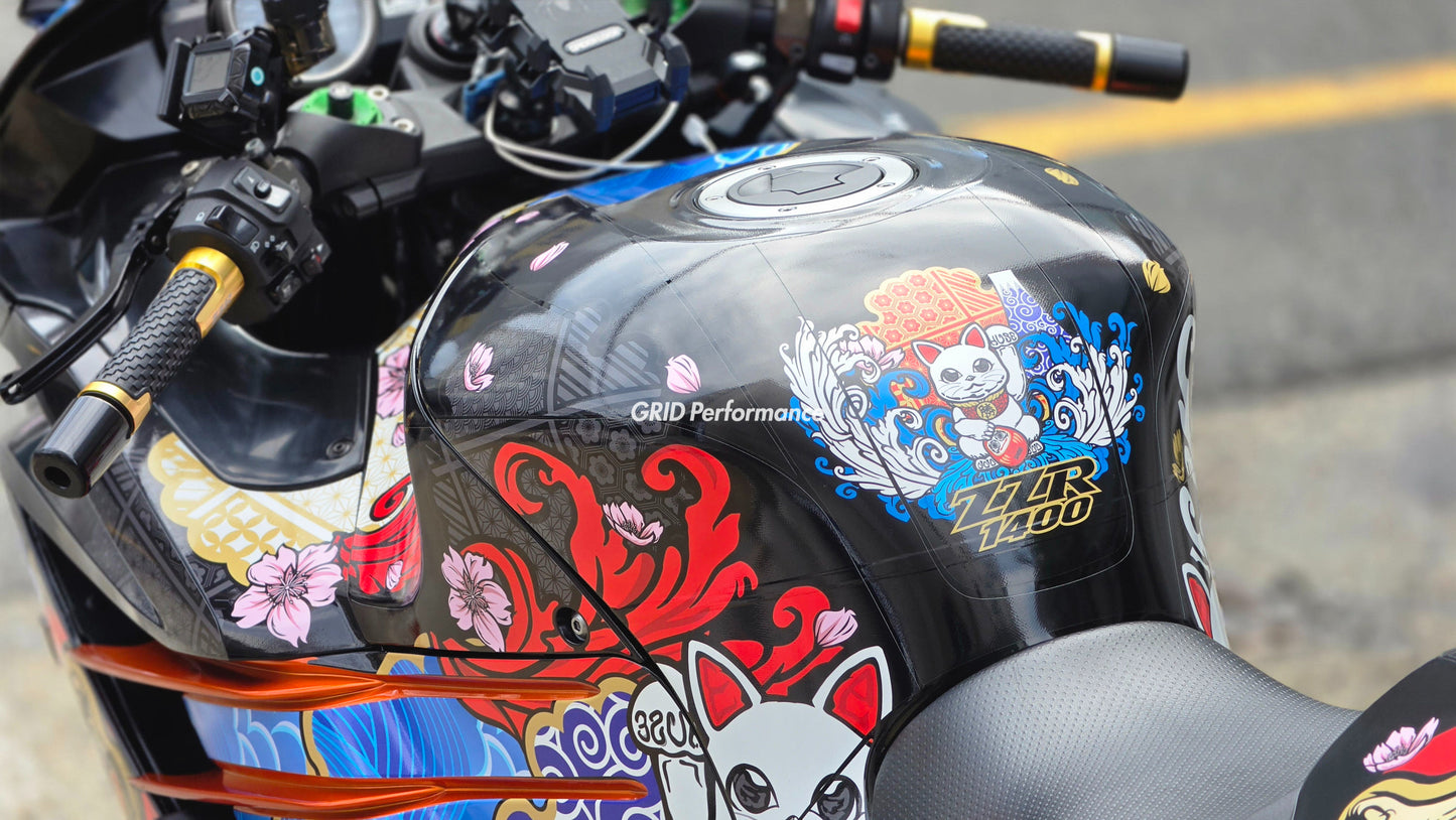 KAWASAKI ZZR 1400 Graphic Full Decal Sticker Kit (1-1.Motegi5)