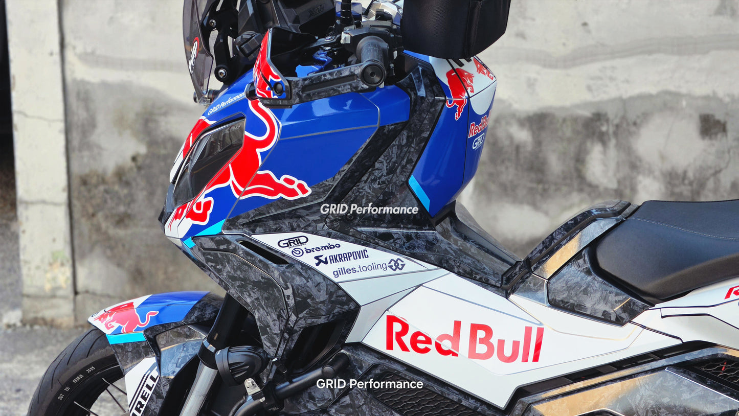 HONDA X-ADV 750 Graphic Full Decal Sticker Kit (1-2.Red B Forged carbon)