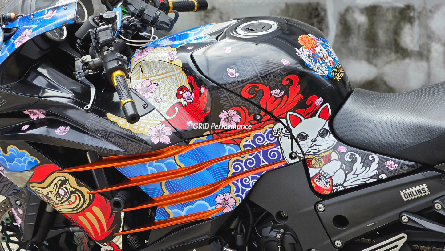 KAWASAKI ZZR 1400 Graphic Full Decal Sticker Kit (1-1.Motegi5)