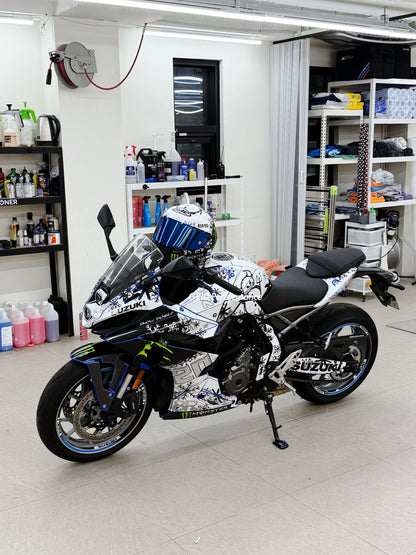 SUZUKI GSX-8R Full Graphic Vinyl Decal Kit (2-1.RPHA 1 CARBON SNOW DIA)
