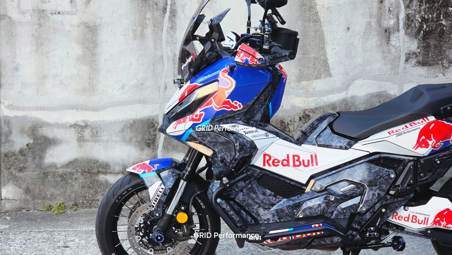 HONDA X-ADV 750 Graphic Full Decal Sticker Kit (1-2.Red B Forged carbon)