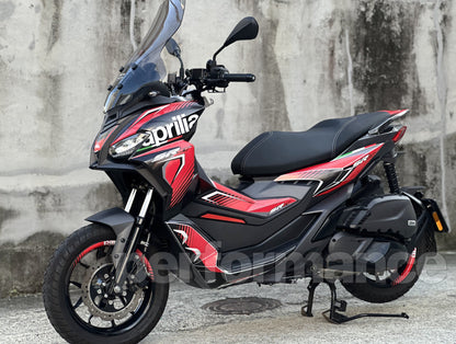 aprilia SR GT 200 Custom Vinyl Graphic Decal Kit (1-1.Black Red Carbon)