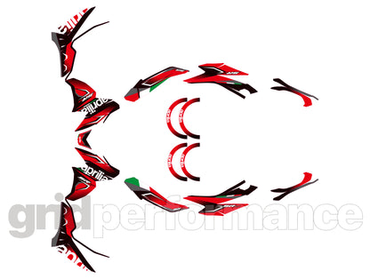 aprilia SR GT 200 Custom Vinyl Graphic Decal Kit (1-1.Black Red Carbon)