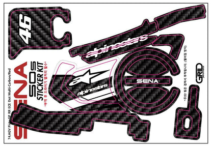 SENA 50S,50C,30K,20S,10C,ST1,SMH-5,50R,RT1,K10,SMH-10,SHOEI Z-8 SRL EXT Graphic Decal Sticker (SENA 50S,50C,30K,20S,10C,ST1,SMH-5,50R,RT1,K10,SMH-10,SHOEI Z-8 SRL EXT Graphic Decal Sticker (501.alpin46)